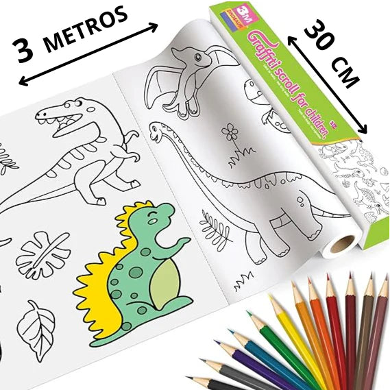 Rollo Creativo Infantil para Colorear 3 Metros